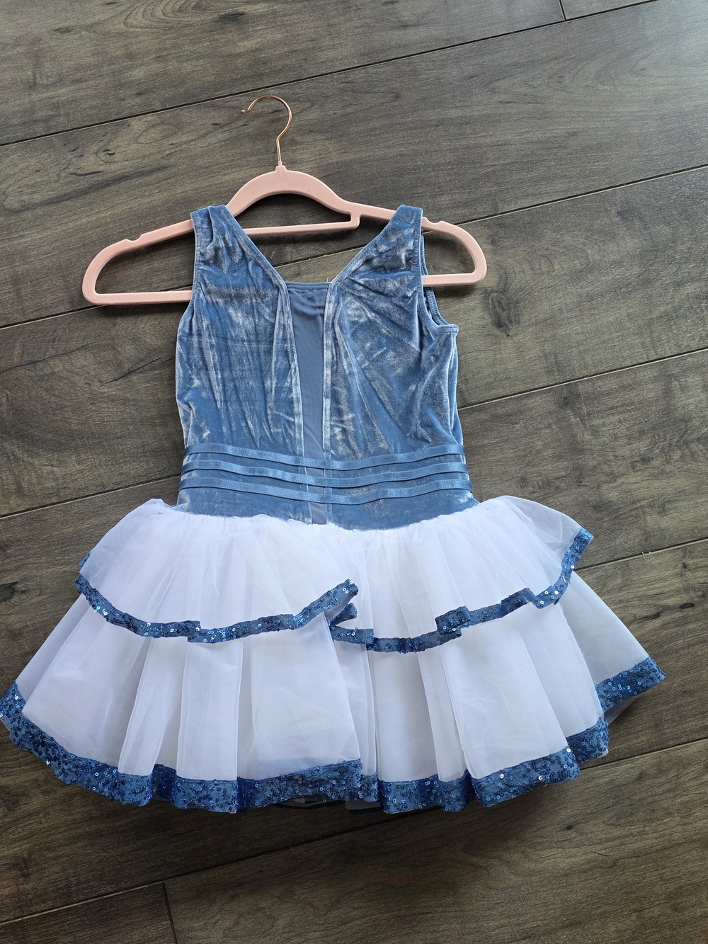 Ballet Costume - Blue Velvet & White Tulle (LC)